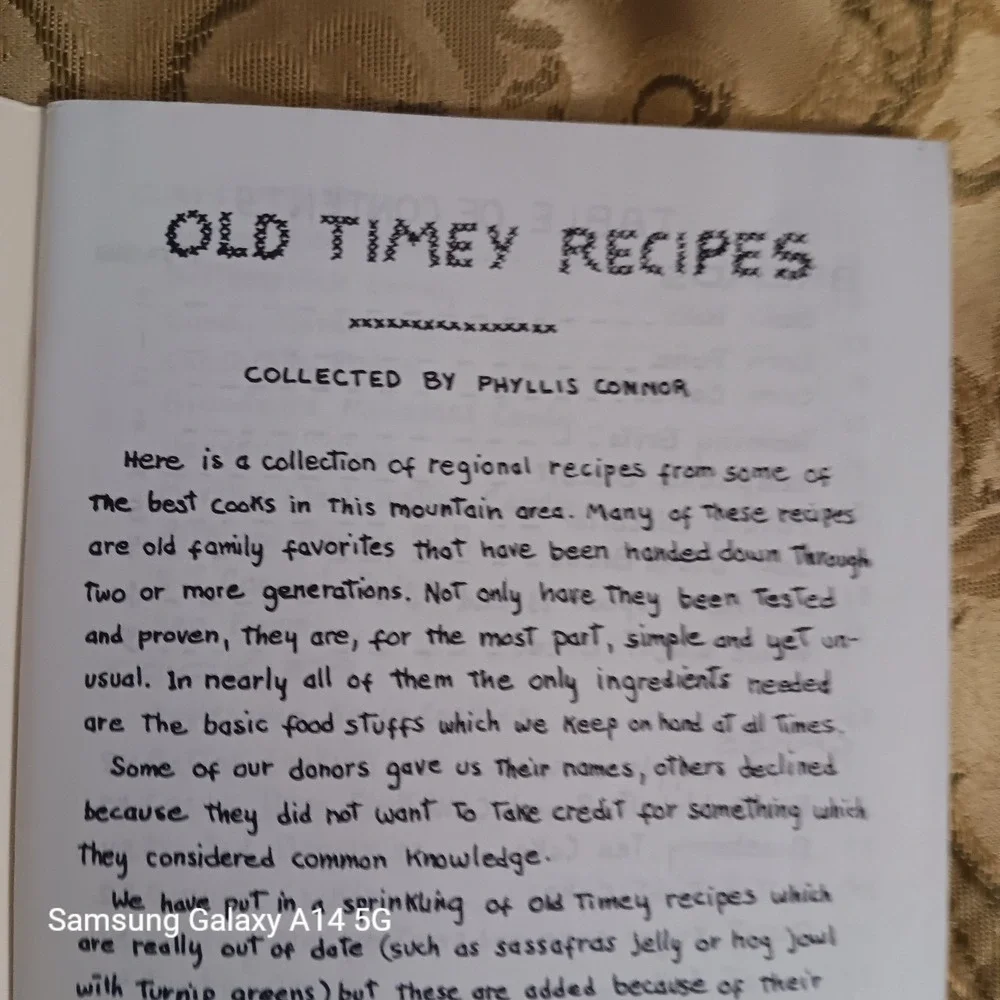 Old Timey Recipes Phyllis Connor 1977 9th Edition Vintage Mountain Cookbook